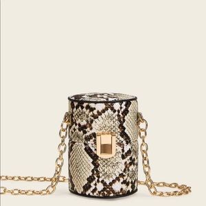 Snakeskin bucket bag